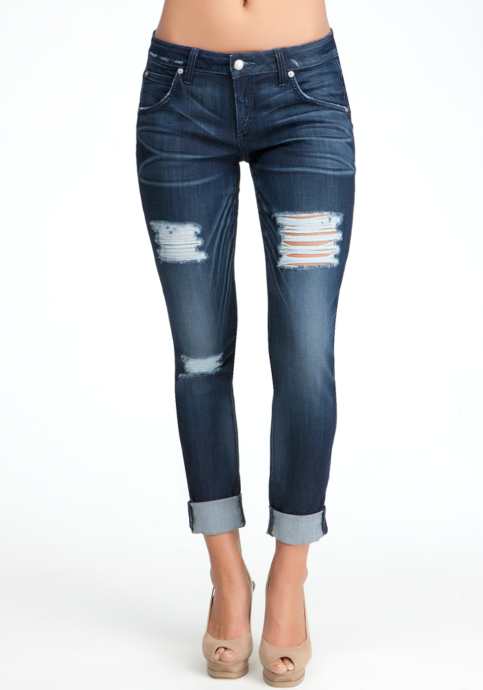 bebe Easter Blue Skinny Boyfriend Jeans