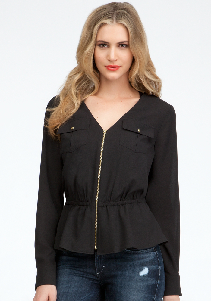 zip peplum top