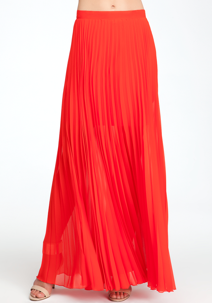 Pleated Long Skirt at bebe