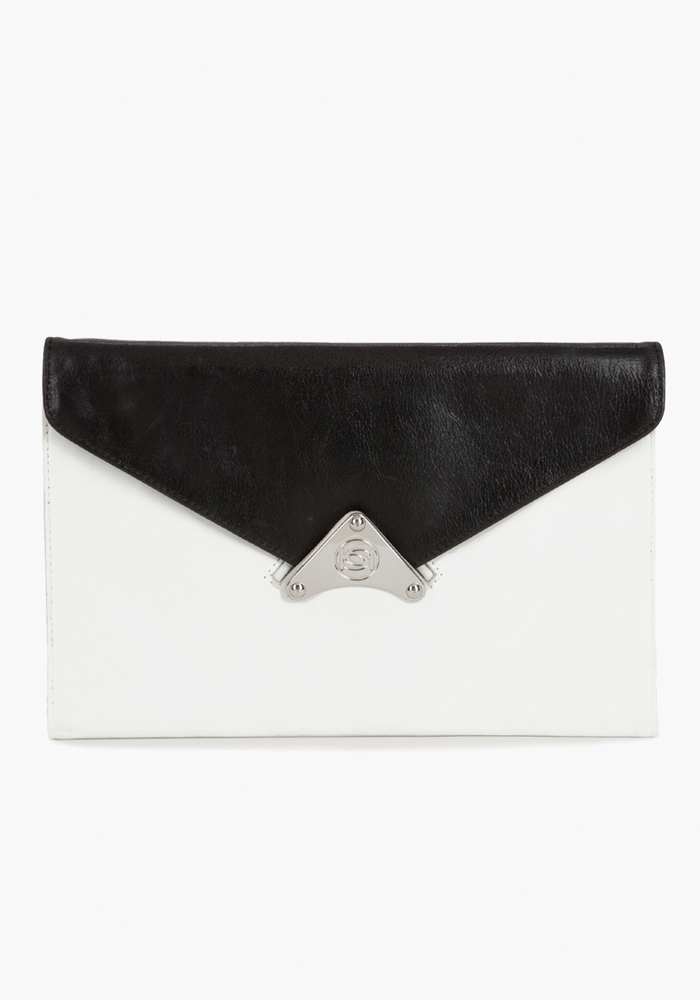 bebe Reversible Leather Envelope Clutch