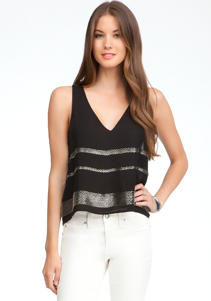 Embellished Mitered Top