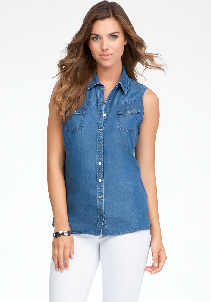 Sleeveless Denim Shirt