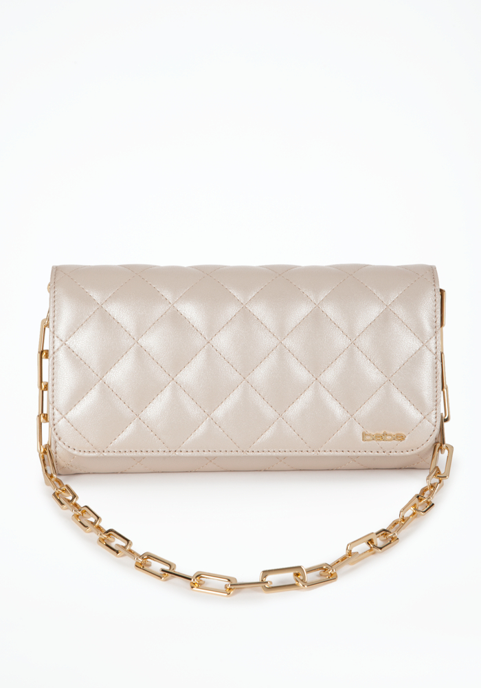 Quilted Leather Clutch at bebe