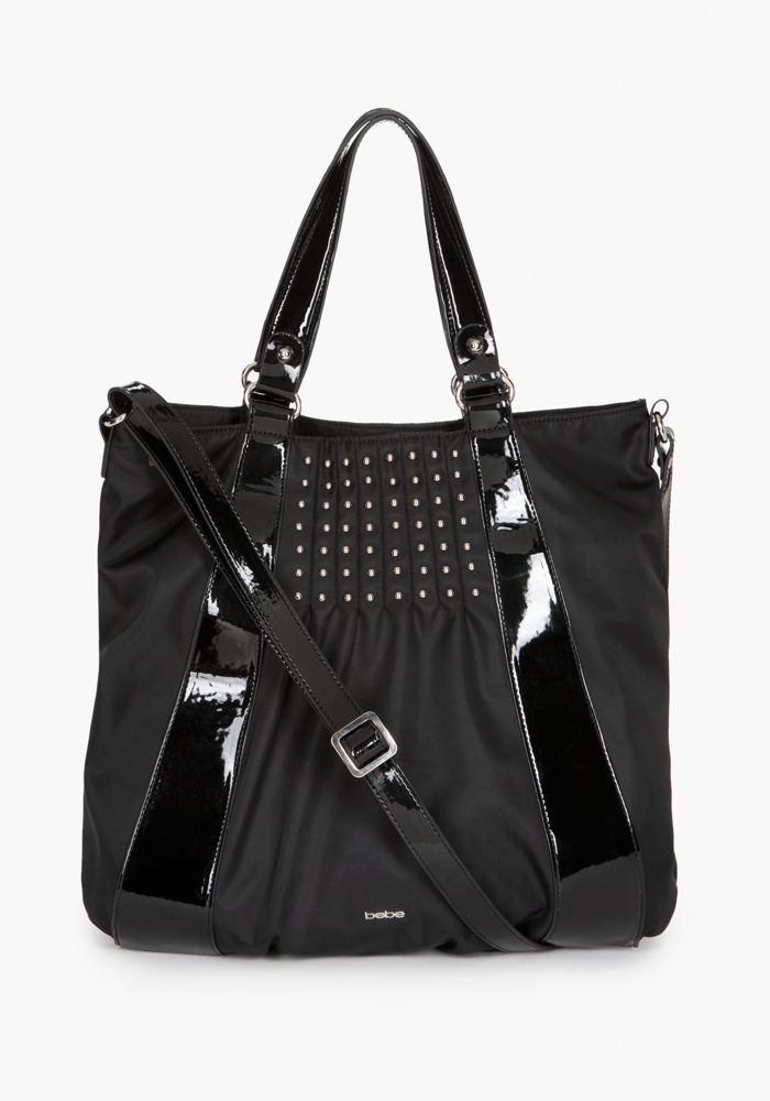 bebe Studded Nylon Tote