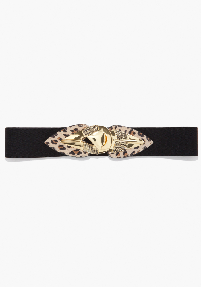 bebe Leopard Print Stretch Belt