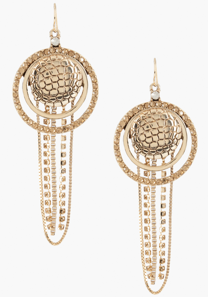 Snake Disc & Chain Earring at bebe