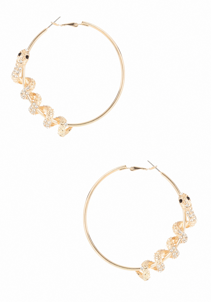 bebe Snake Wrap Hoop Earring