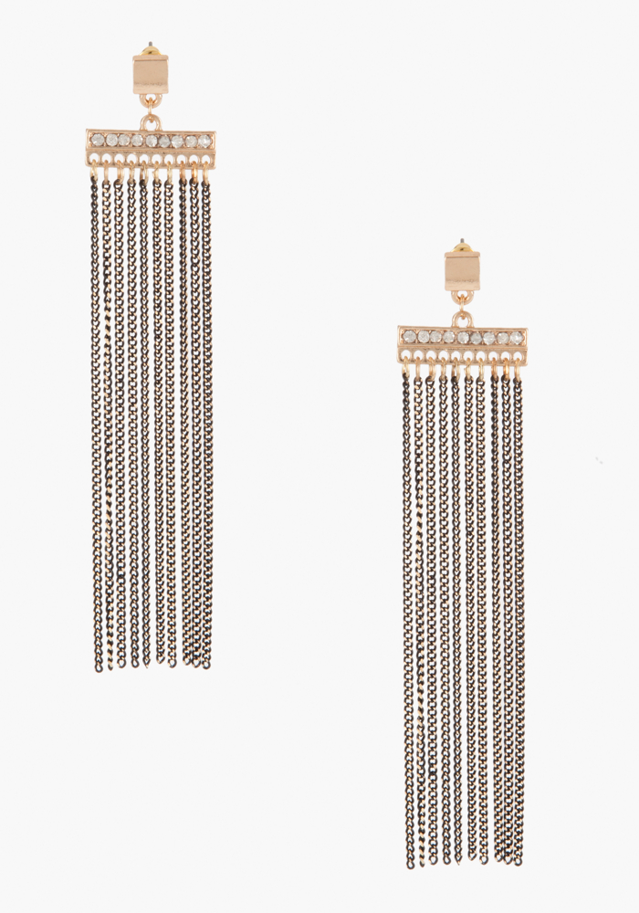 bebe Multi Strand Glitz Duster Earring