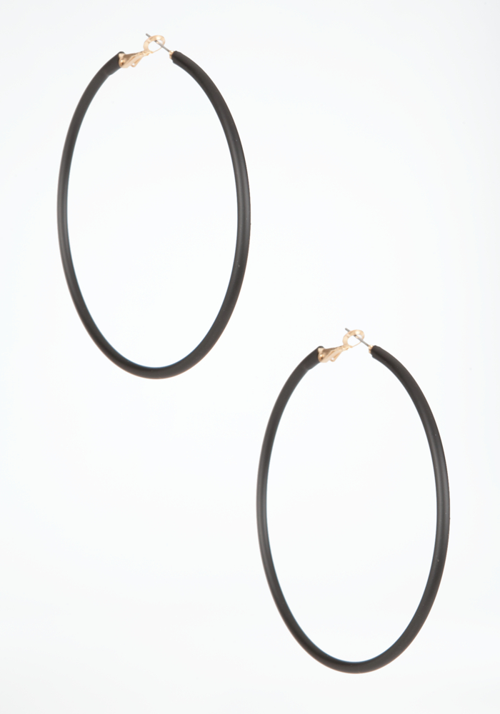 bebe Oversized Coated Hoop Earring