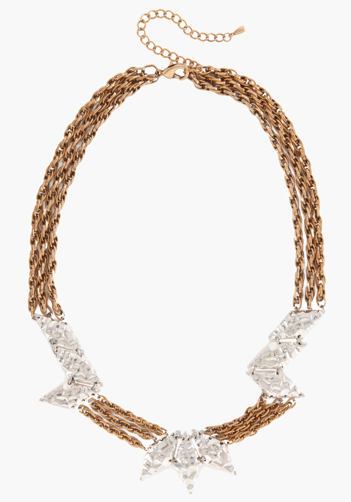 bebe Twisted Chain & Chevron Necklace