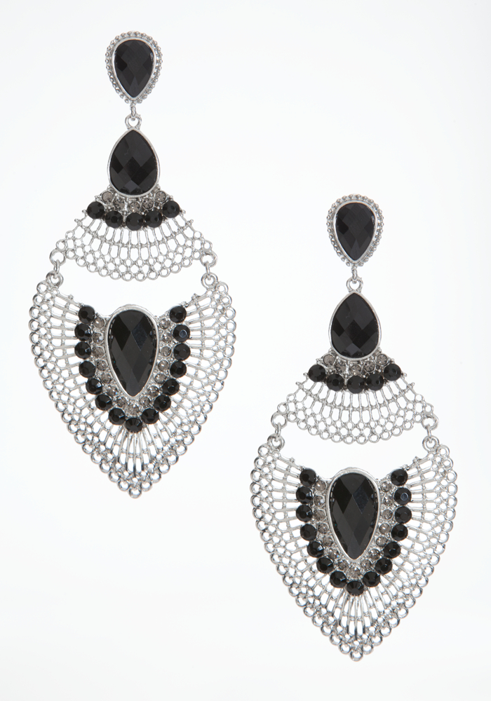 bebe Faceted Stone Teardrop Earrings