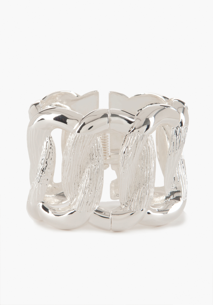 bebe Oversized Texture Chain Link Bracelet