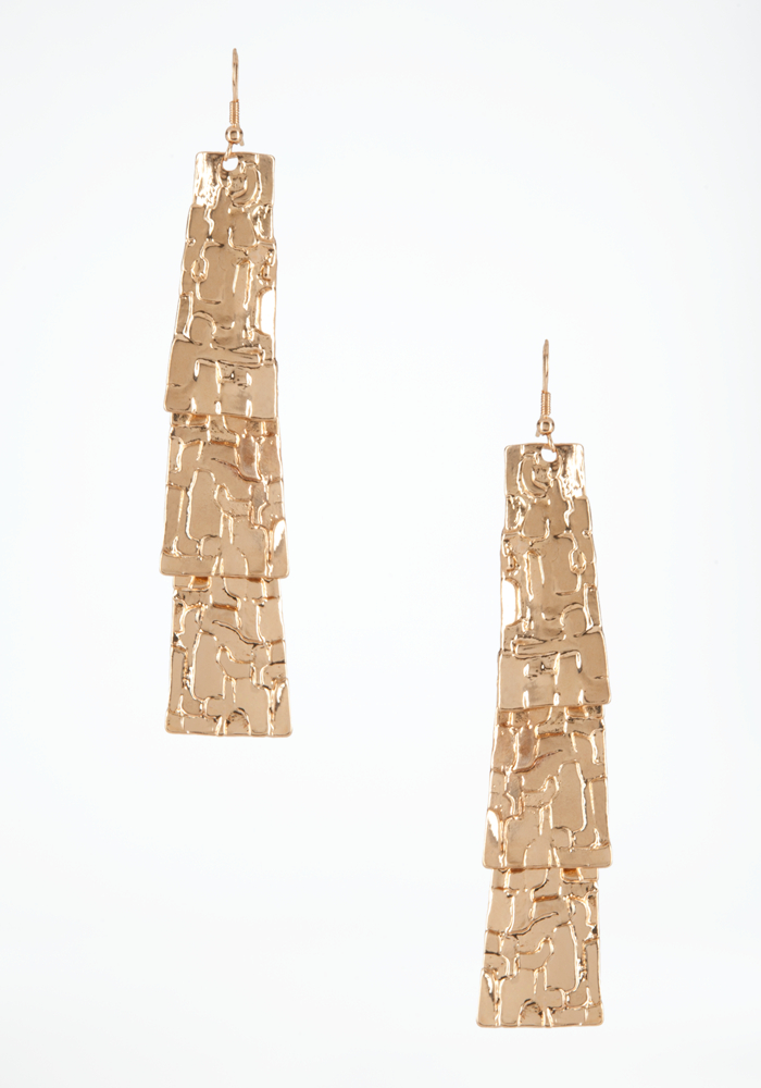 bebe Textured & Tiered Linear Earrings