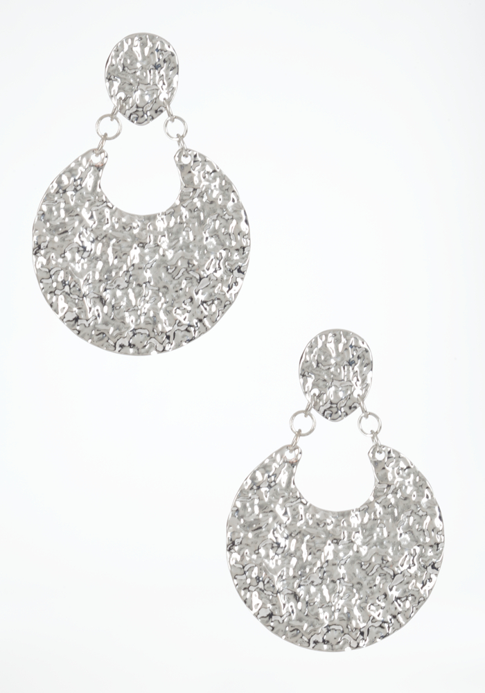 bebe Hammered Disc Statement Earrings