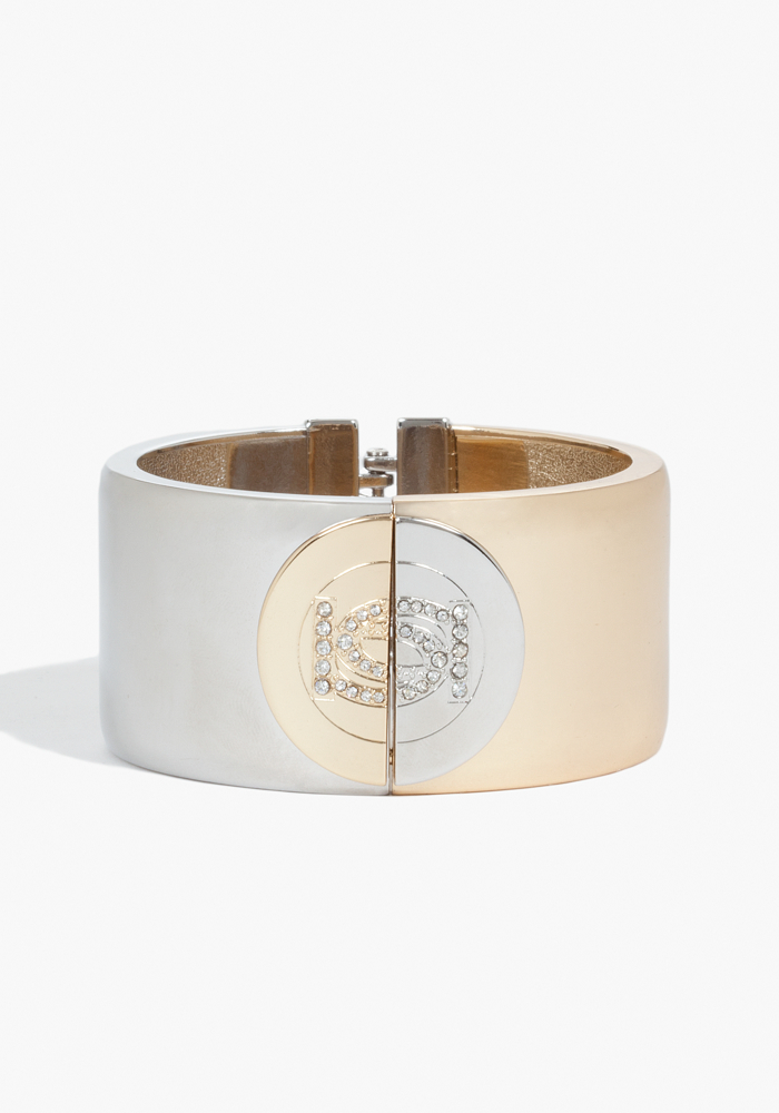 bebe Logo Two Tone Bracelet