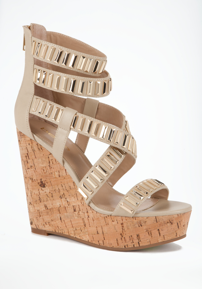 bebe Carol Metal Link Wedge