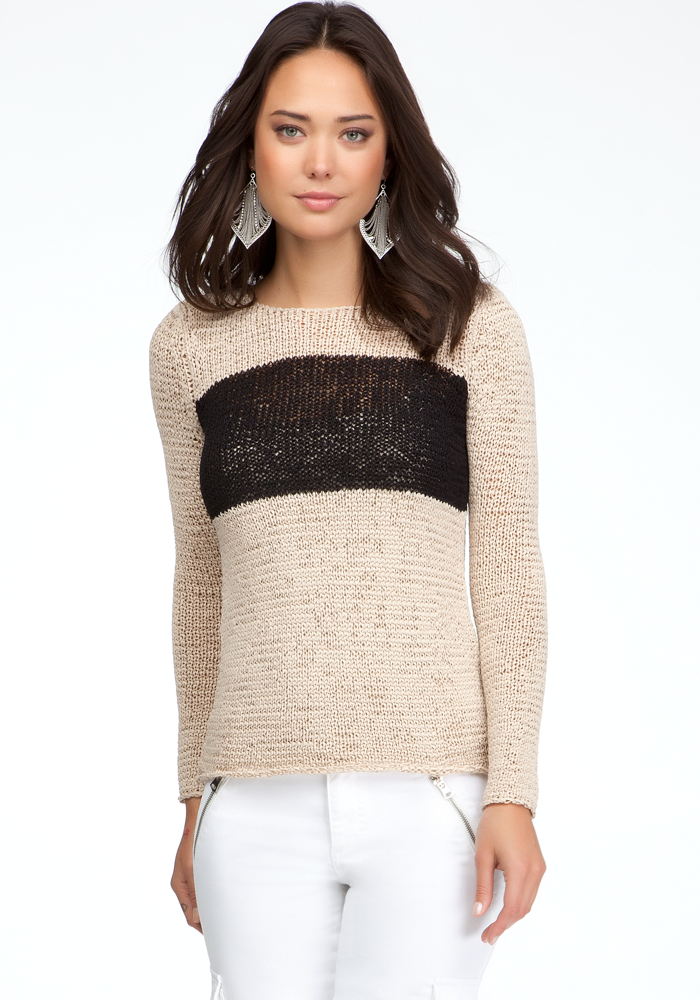 Colorblock High-Low Sweater at bebe