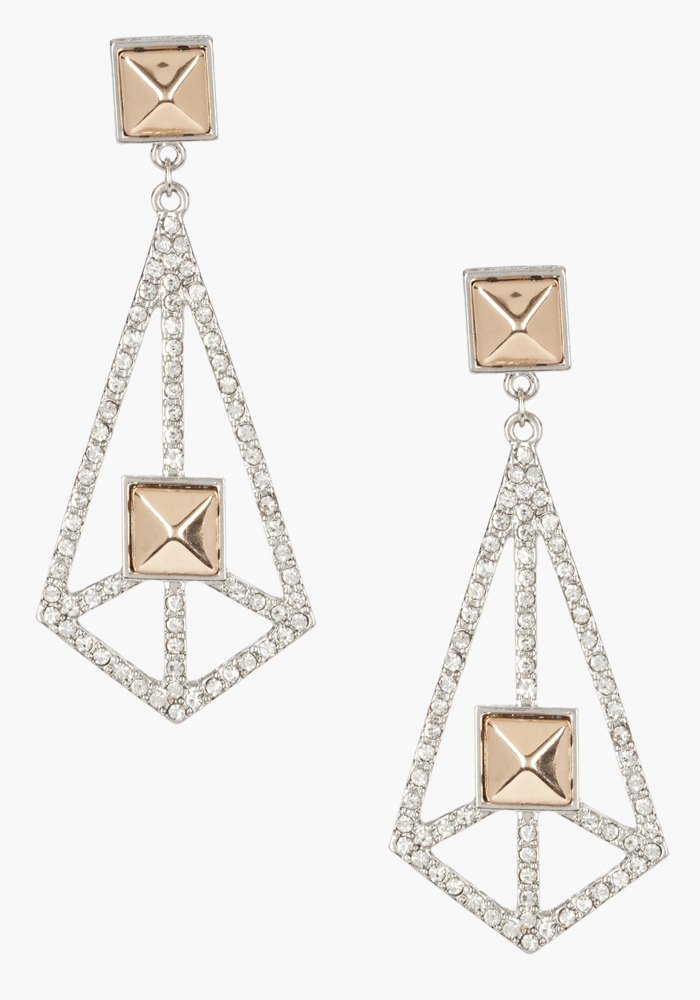 bebe Geometric Pyramid Stud Earring