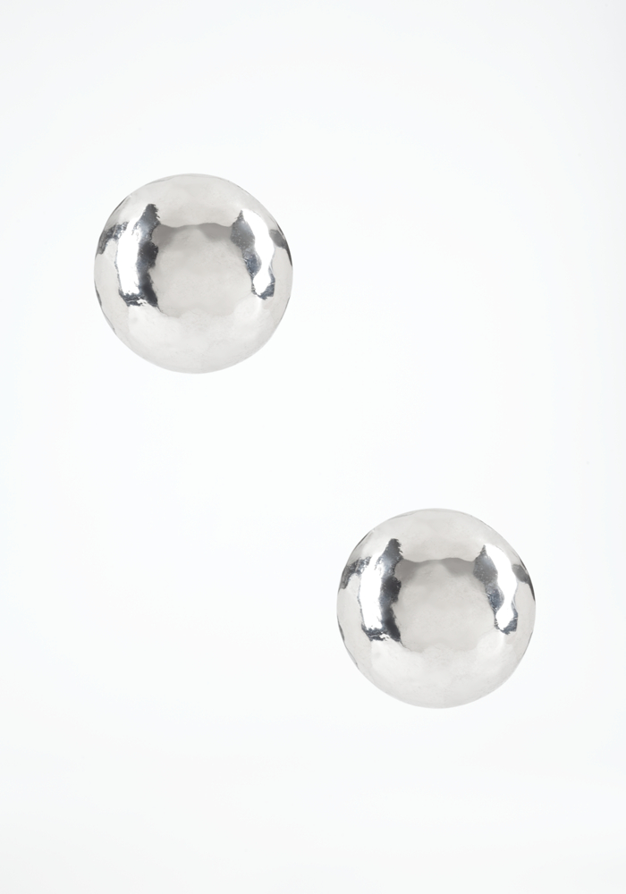 bebe Hammered Half Dome Stud Earrings