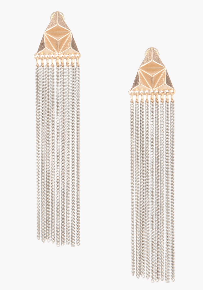 bebe Geometric Chain Duster Earring