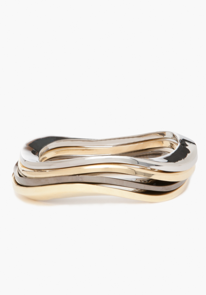 bebe Wavy Metal Bangle Set