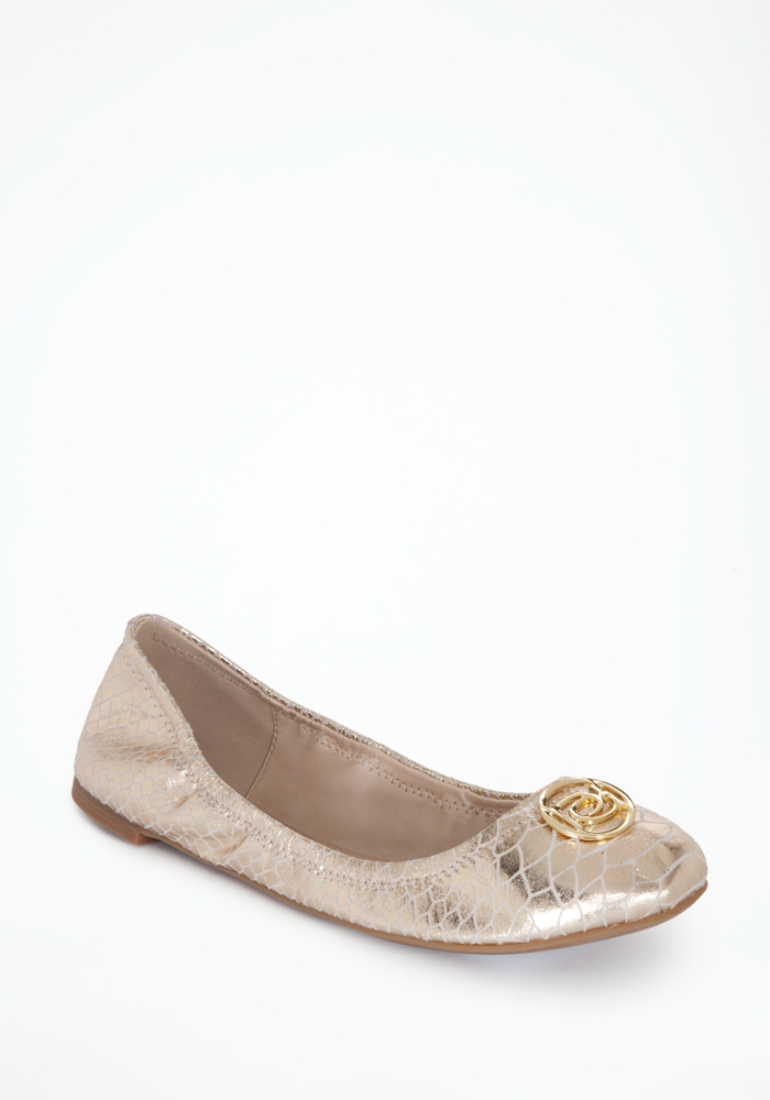 bebe Corrine Snake Logo Ballet Flat