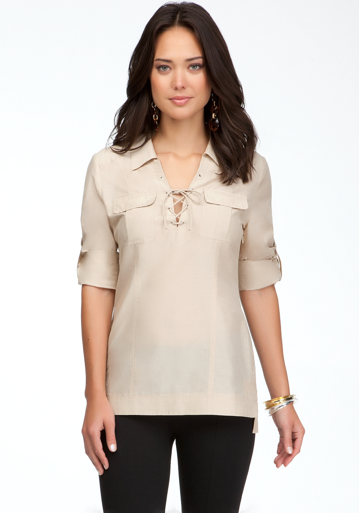bebe Lace Up Tie Tunic