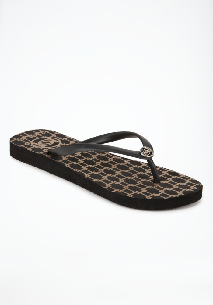 bebe Distressed Link Flip Flop