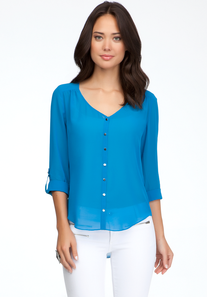 bebe High Low Shirt Blouse
