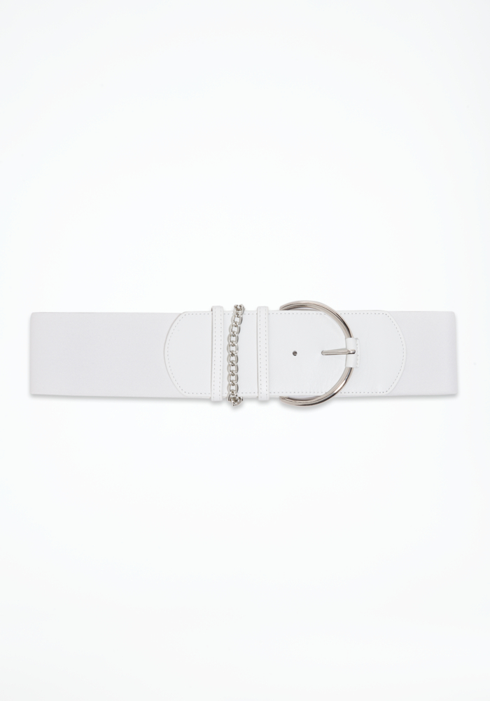 bebe Leather Chain Detail Belt