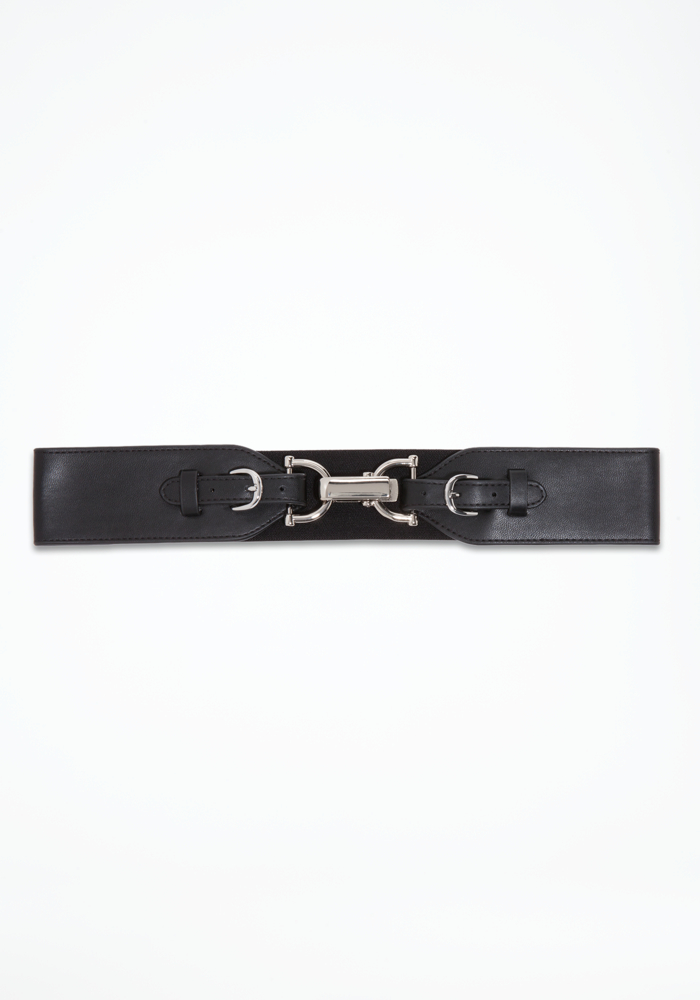 bebe Double Buckle Leather Belt