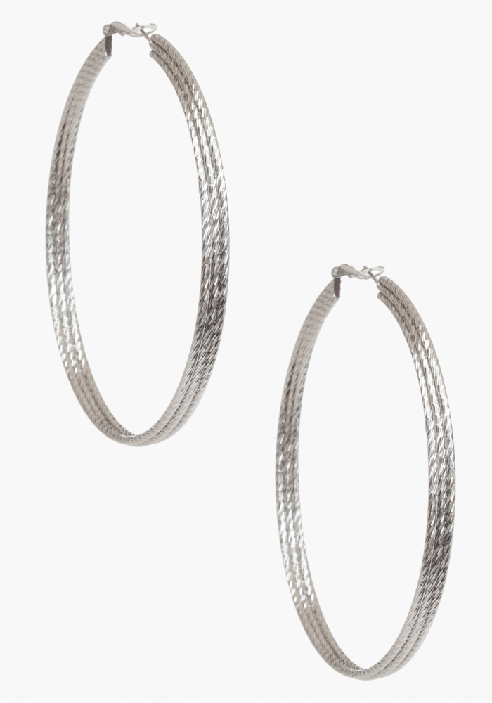 bebe Textured Overlapping Hoop Earrings