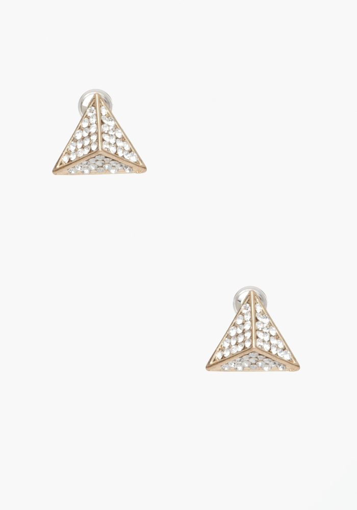 bebe Crystal Pyramid Stud Earrings