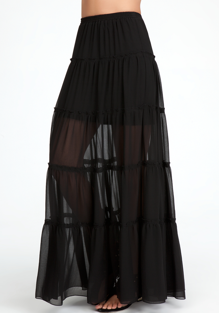 bebe Tiered Maxi Skirt