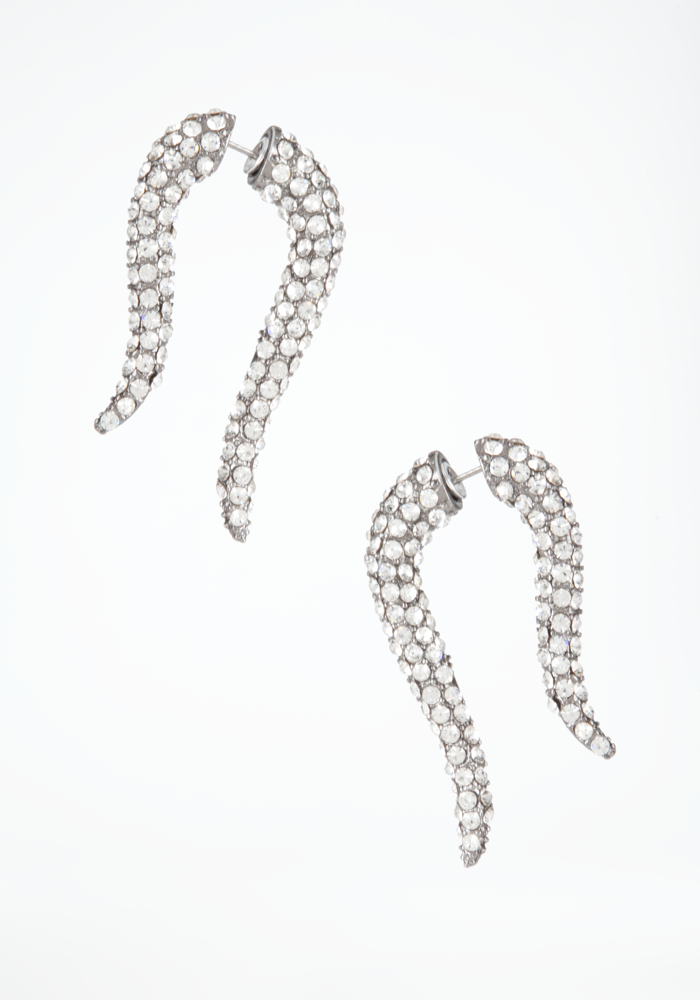 bebe Pave Horn Tunnel Earrings