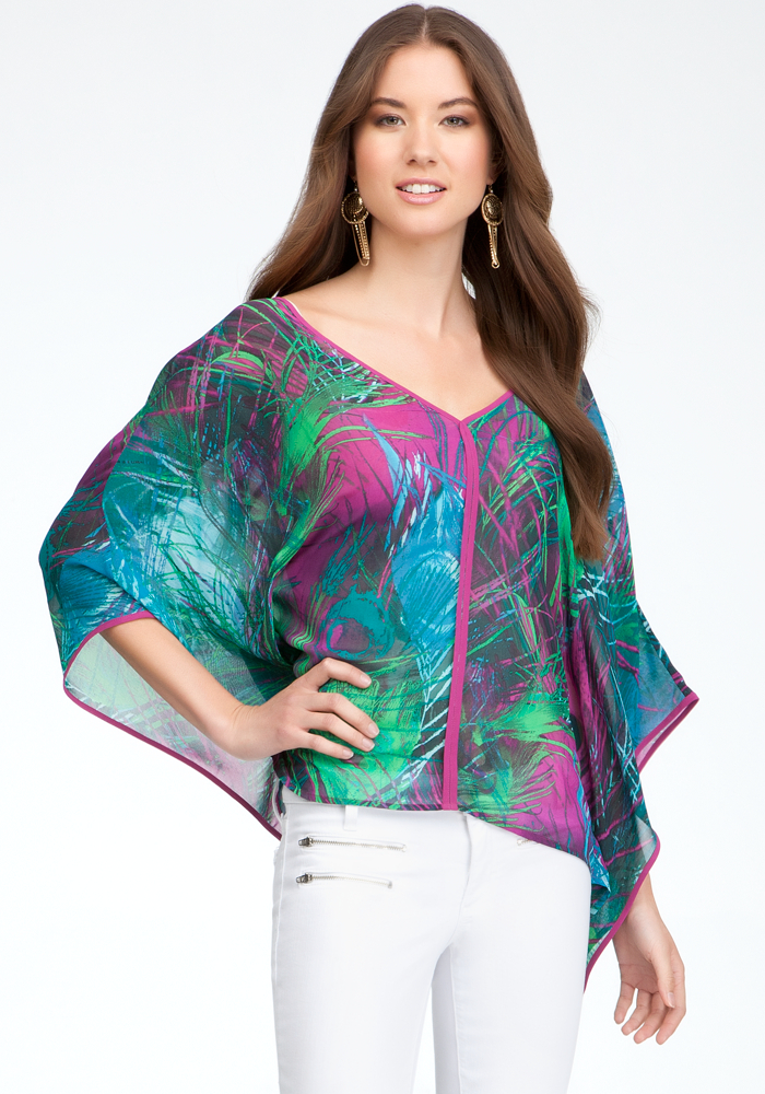 Printed Caftan V-Neck Blouse