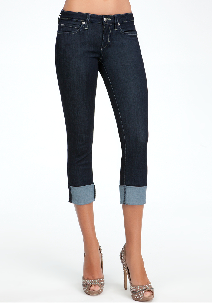 bebe Cuffed Icon Crop Jeans