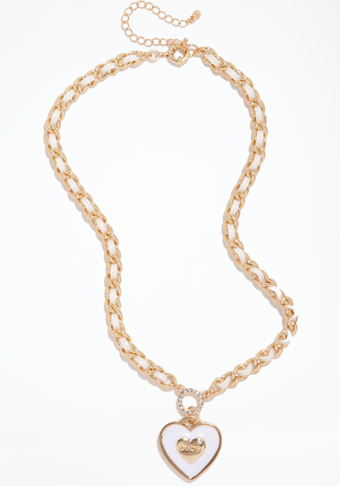 bebe Logo Heart Chain Necklace - ONLINE EXCLUSIVE