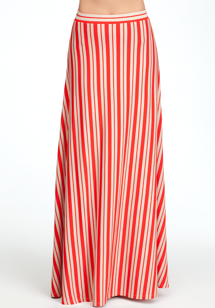 Knit Stripe Maxi Skirt