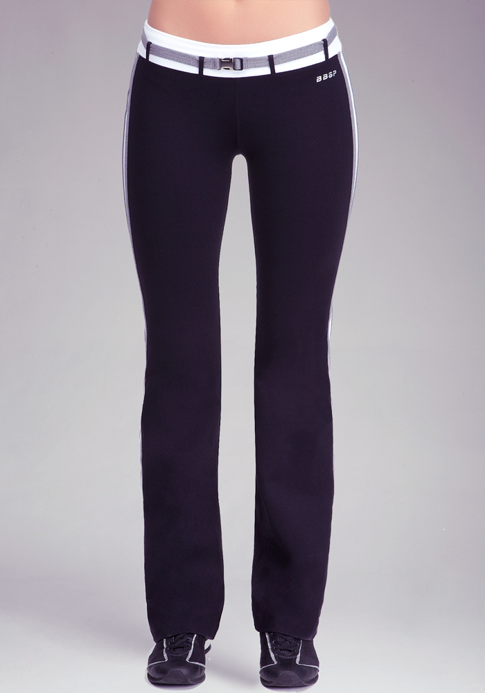 vertical striped frill belted pants