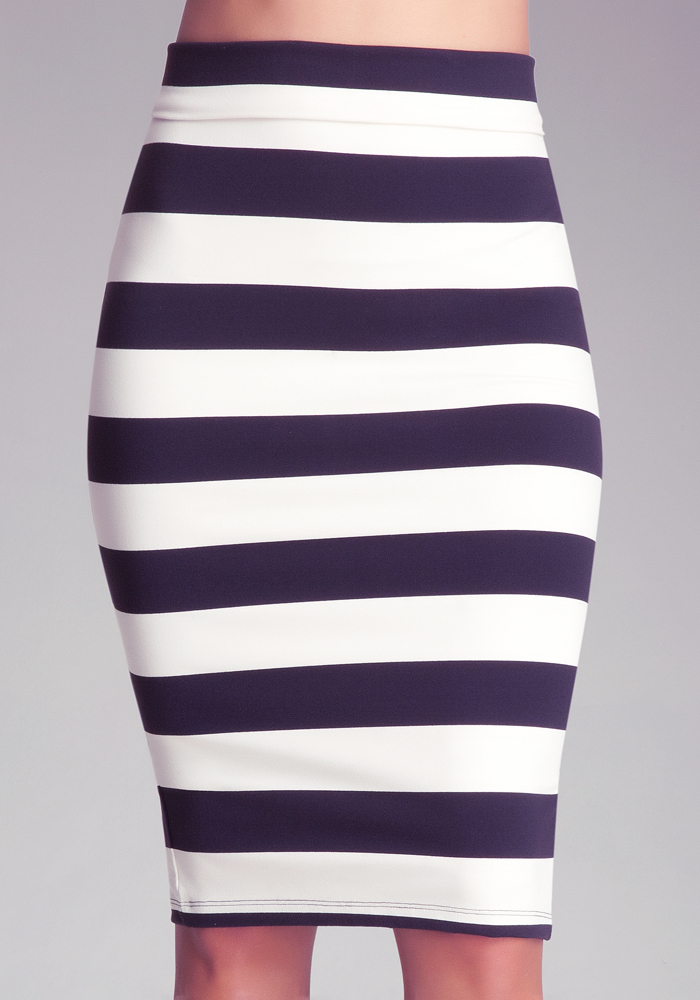 Wide Stripe Midi Skirt Twittercube