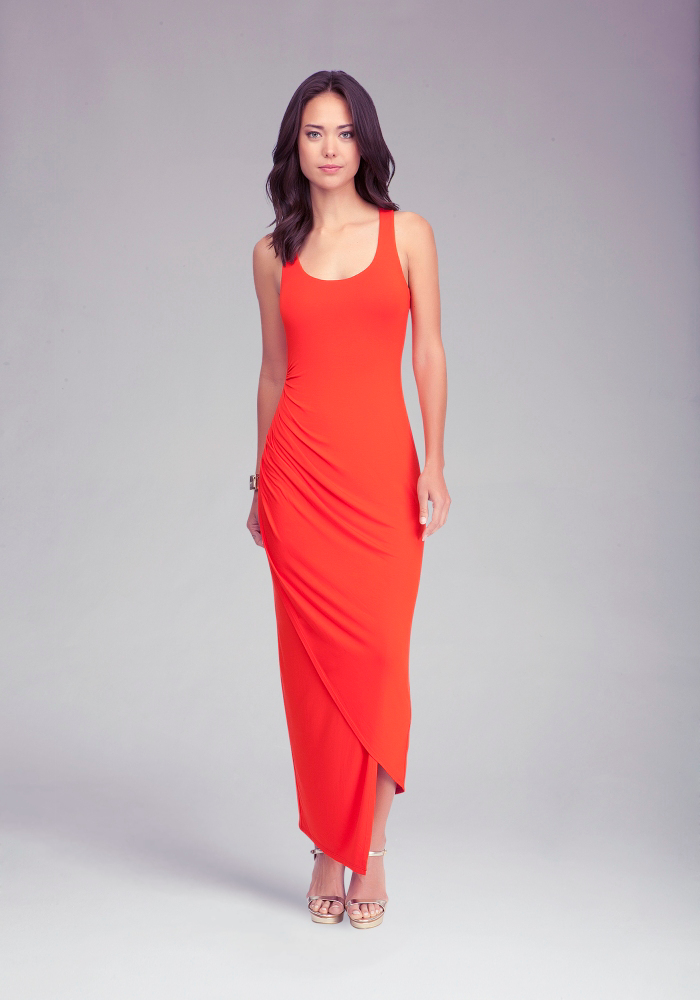 Asymmetric Cinched Waist Maxi Dress Twittercube
