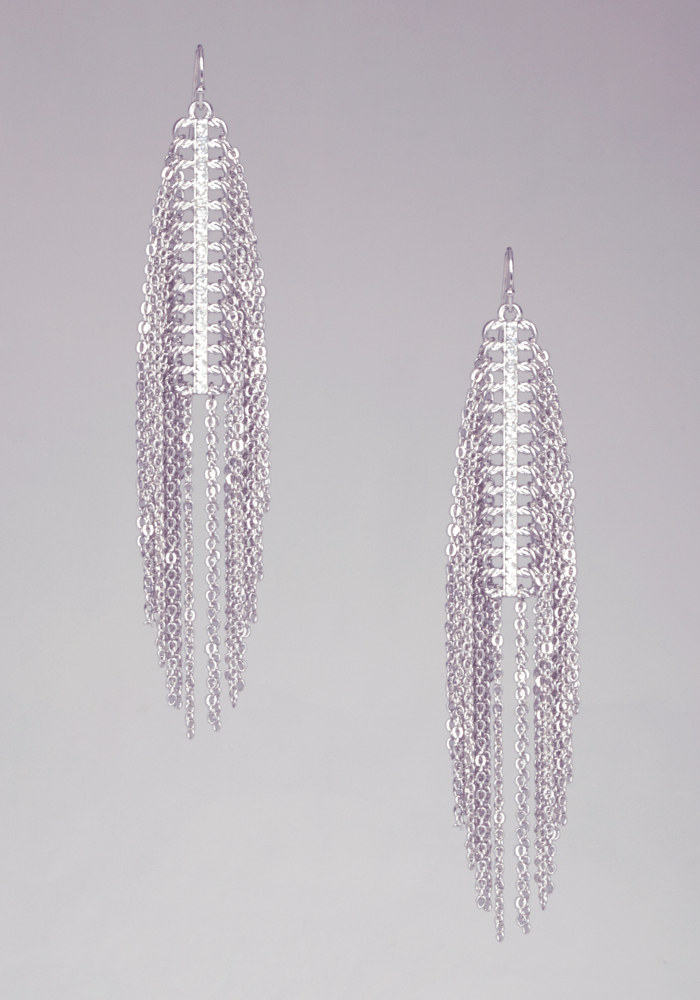 Crystal Brass Fringe Earring main image 1