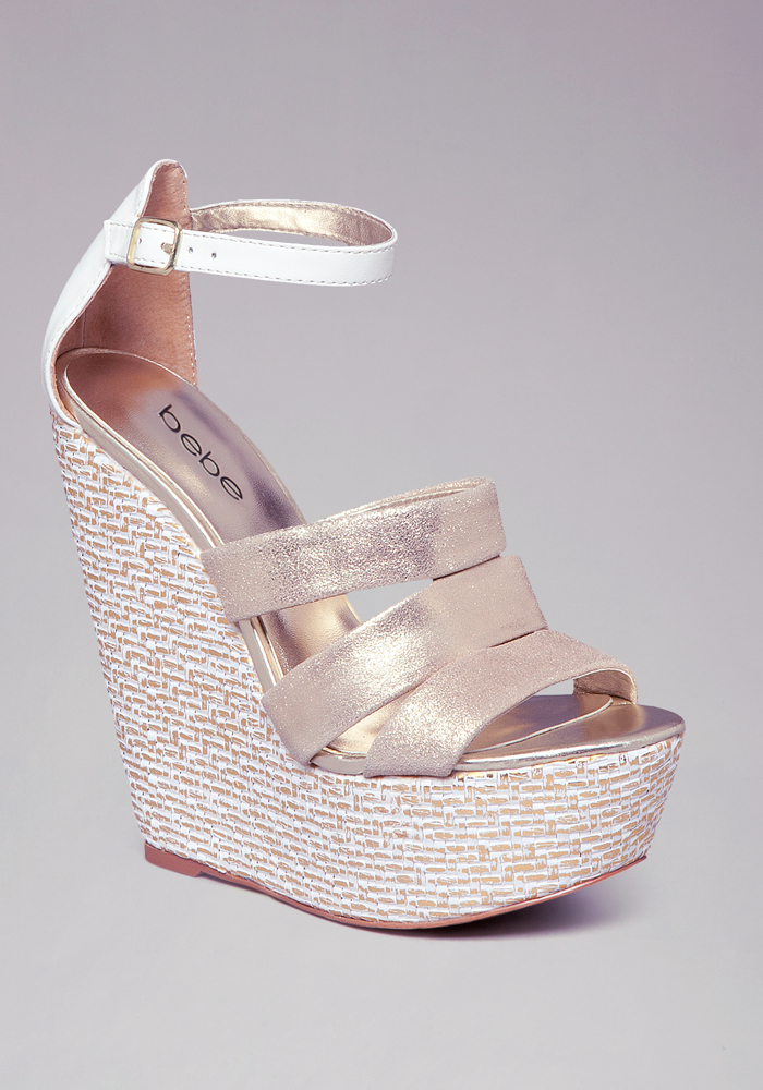 LANYA BASKETWEAVE WEDGES at bebe