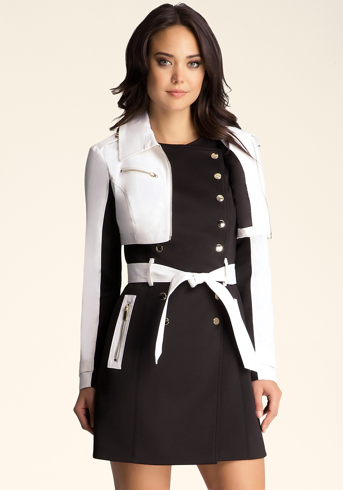Scuba Contrast Trench Coat Jackets & Coats View All bebe