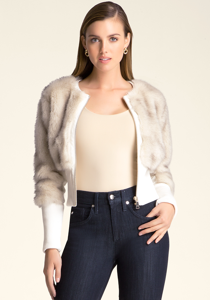 Faux Fur Crop Jacket | Bebe