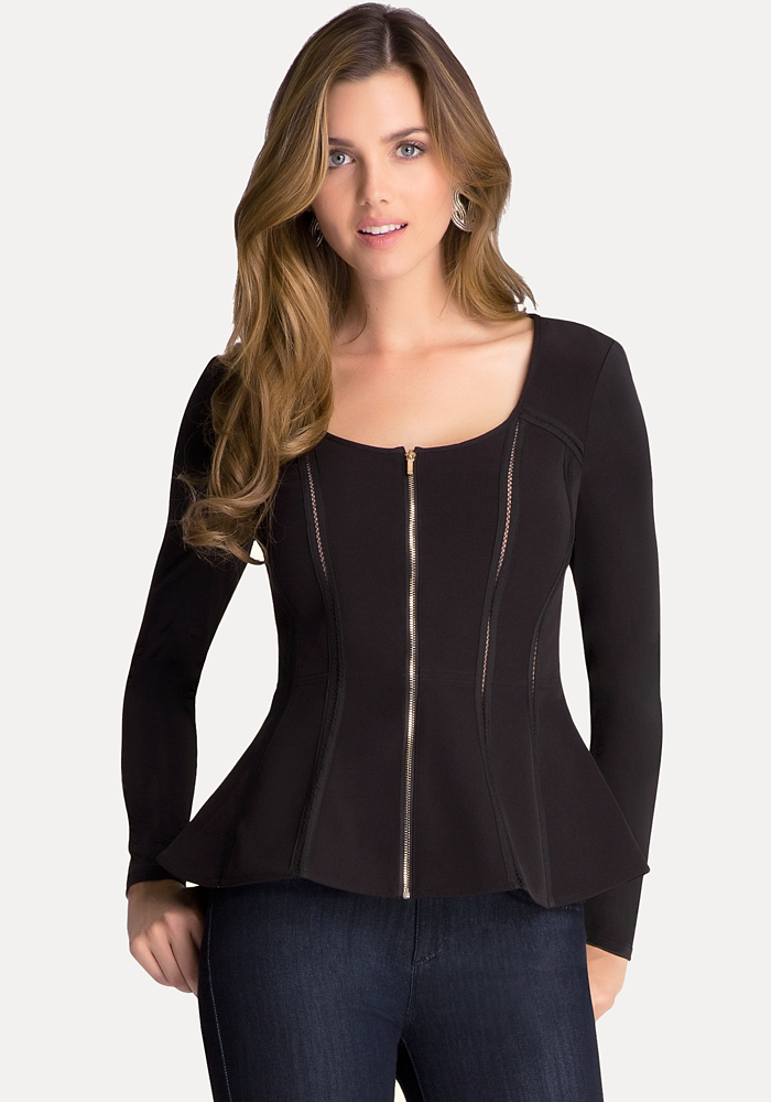 Fit & Flare Peplum Top All Tops bebe