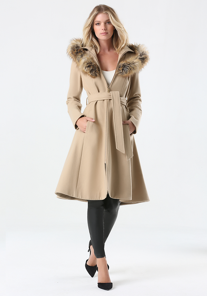 Tan Wool Hooded Coat Jackets & Coats View All bebe