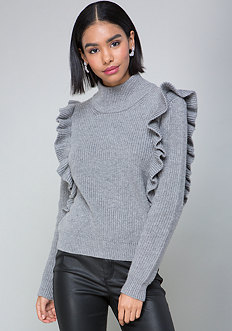 Ruffled Turtleneck Sweater