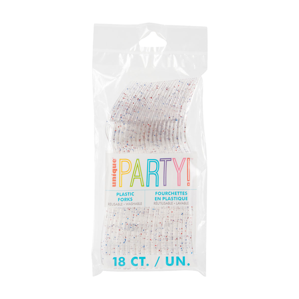 Unique Party Glitter Plastic Forks 18 Ct